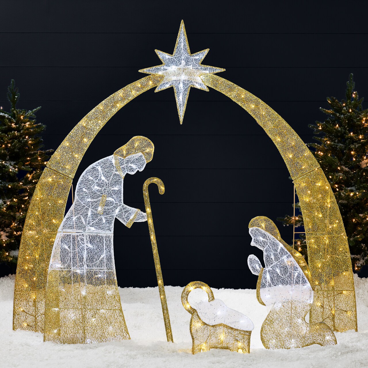 Best Choice Products Lighted 2D Christmas Nativity Scene Outdoor Décor w/ Twinkling LED Lights